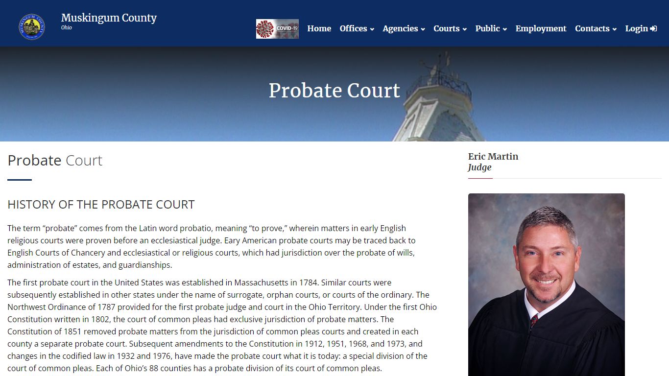 Muskingum County Probate Court - Marriage License - Wills - Guardianship